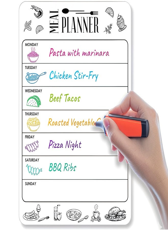 JUZARI Dry Erase Menu Board for Fridge A4-8.5 x 12 in Weekly Meal Planner Dry Erase Board Magnetic Meal Planner for Refrigerator Dry Erase Dinner Menu Board for Kitchen Magnetic Dinner Menu for Fridge - Image 1
