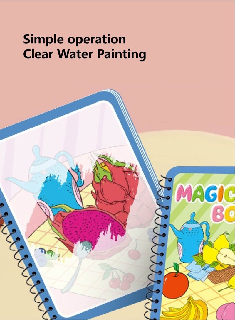 Magic Water Drawing Book - Reusable & No-Mess Painting Mat for Kids, Includes 1 Water Pens | Educational Travel Toy for Ages 3-6 | No Ink, No Paint, Fully Washable - Image 2