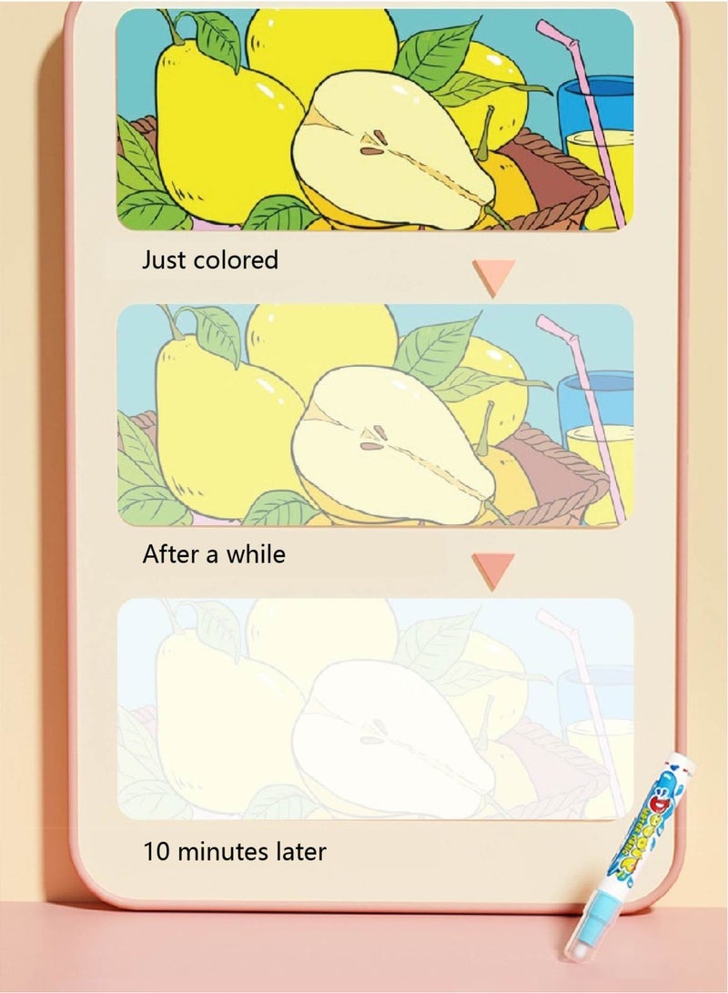 Magic Water Drawing Book - Reusable & No-Mess Painting Mat for Kids, Includes 1 Water Pens | Educational Travel Toy for Ages 3-6 | No Ink, No Paint, Fully Washable - Image 3