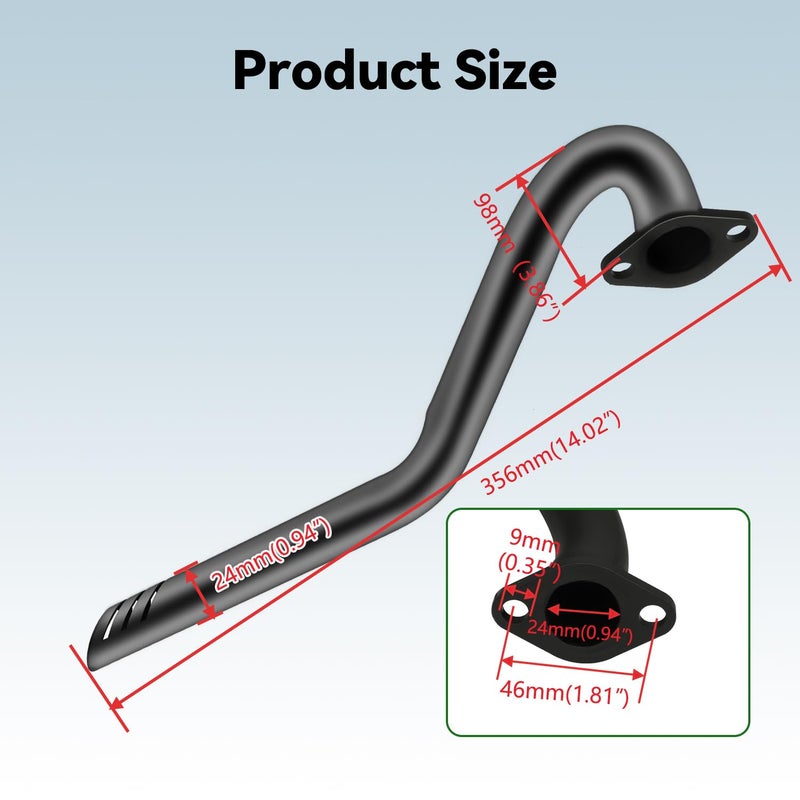 XIKOBY Upgraded Exhaust Pipe Center Exit Compatible with Coleman CT100U Massimo MB100 F-RP GMB100 Rascal Lite Mini Bike Predator 79cc 98cc 99cc 3.0HP 154F Engine Parts Black - Image 5