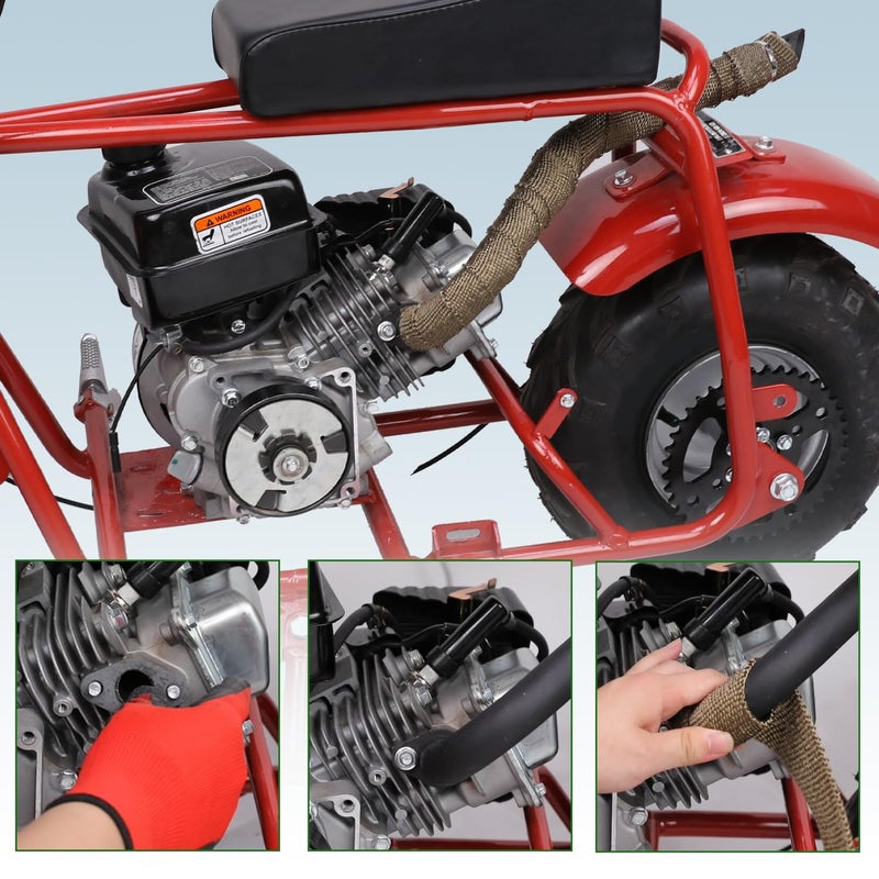 XIKOBY Upgraded Exhaust Pipe Center Exit Compatible with Coleman CT100U Massimo MB100 F-RP GMB100 Rascal Lite Mini Bike Predator 79cc 98cc 99cc 3.0HP 154F Engine Parts Black - Image 4