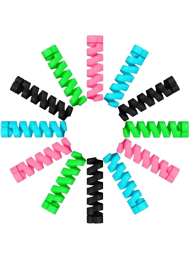 Green Tiger 24 Pcs Spiral Tube Charging Cable Protector Wire Cord Organizer Protetor for Apple iPhone ipad iwatch Charging Cable