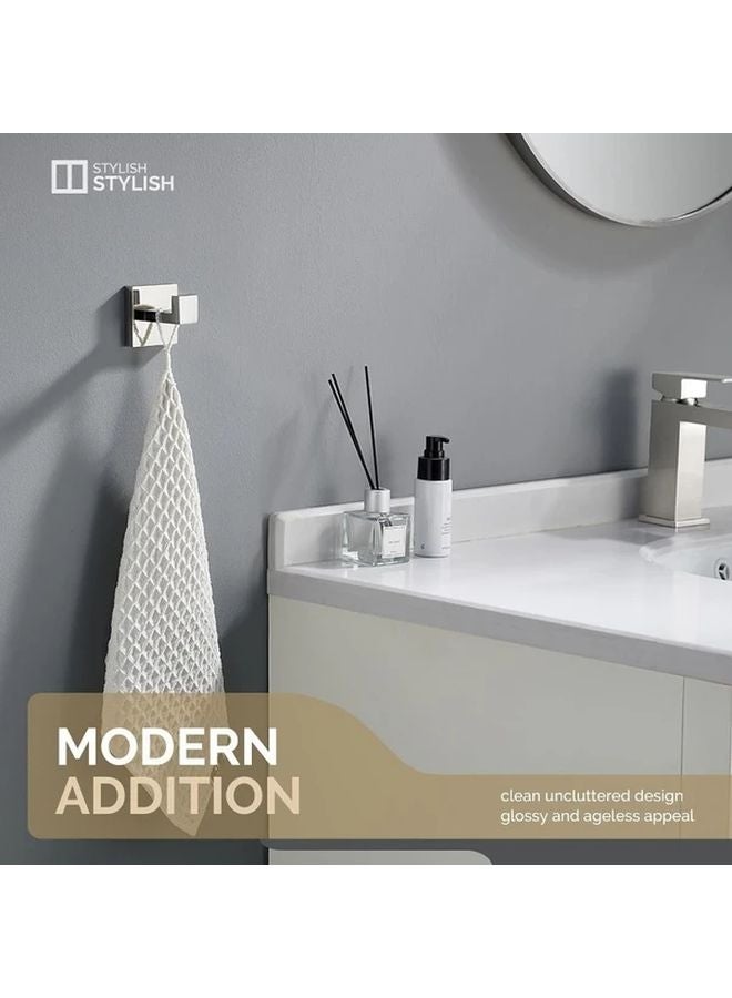 Brushed Golden Heavy Duty Metal Wall Hook Modern Square Design Bathroom Kitchen - Image 3