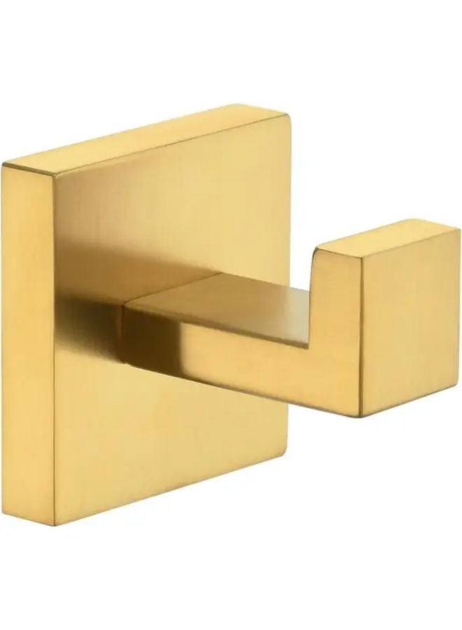 Brushed Golden Heavy Duty Metal Wall Hook Modern Square Design Bathroom Kitchen - Image 1