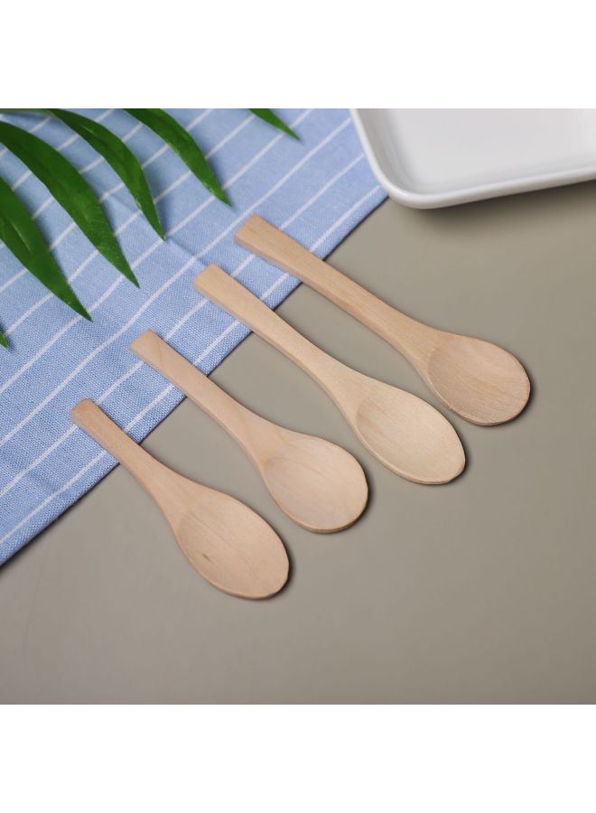 Natural Log Small Spoon Disposable Spoon Honey Spoon Jam Spoon Medicine Spoon Small Wooden Spoon Ice Cream-Color:The Small Tip Of Lotus Wood Is Not Painted 12*2.8cm  - Image 4
