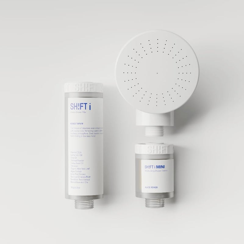 SH!FT Forest Scent Shower Filter Set with Vitamin C Advanced Filtration 3 in 1 Kit Easy Installation for Clean Skin and Hair Easy Installation Fits Most Showers - Image 1