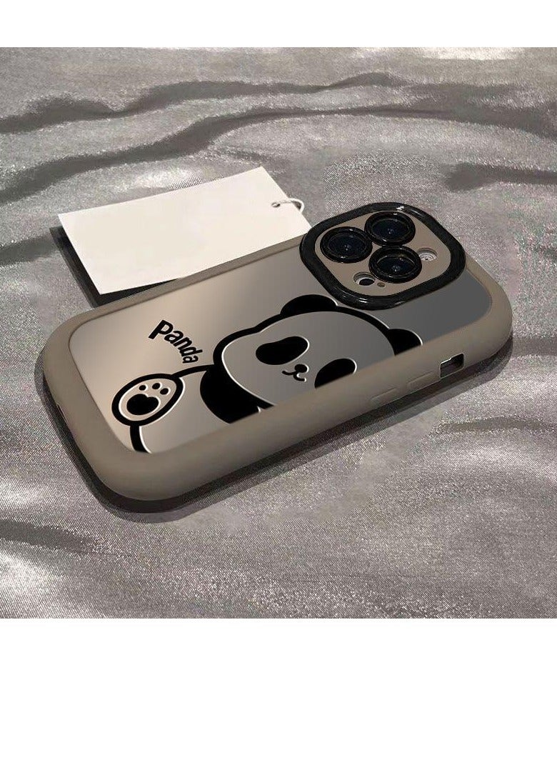 NIBEMINENT Probe Panda Protective TPU Case Cover For iPhone 15 Pro, Tea Color