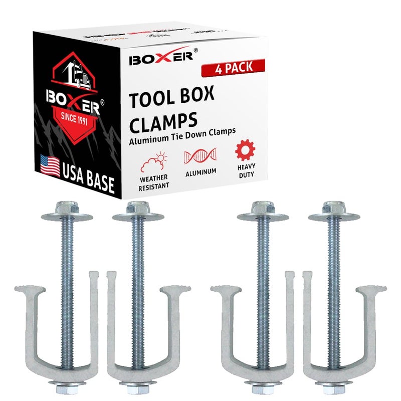 Tool Box Clamp 4 Pack Heavy Duty Universal Aluminum Tie Down Clamps for Tool Boxes Trucks Campers Truck Bed Mounting Kit