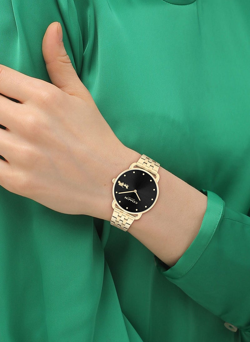 COACH 2-Hand Elliot Collection Quartz Movement Watch For Women With Gold-Tone Stainless Steel Bracelet - 14504291 - Image 4