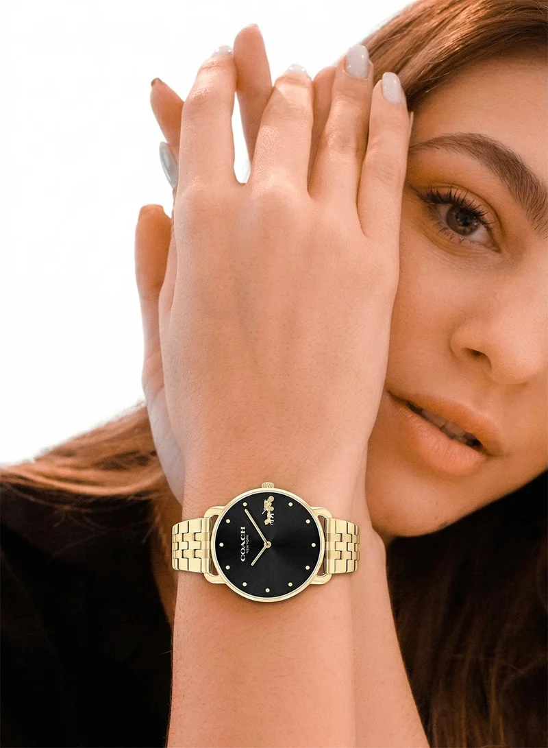 COACH  2-Hand Elliot Collection Quartz Movement Watch For Women With Gold-Tone Stainless Steel Bracelet - 14504291 for Women | Best Price UAE