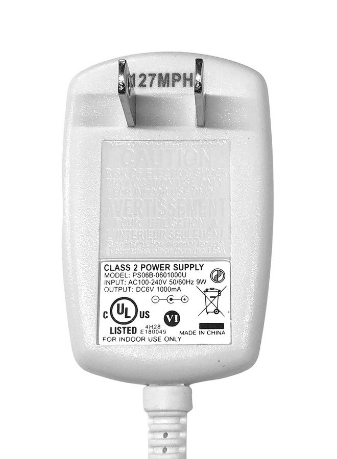 Baby Swing Power Cord Ac Adapter White (Not Compatible W/Rock & Play Or Smart Connect Soother)
