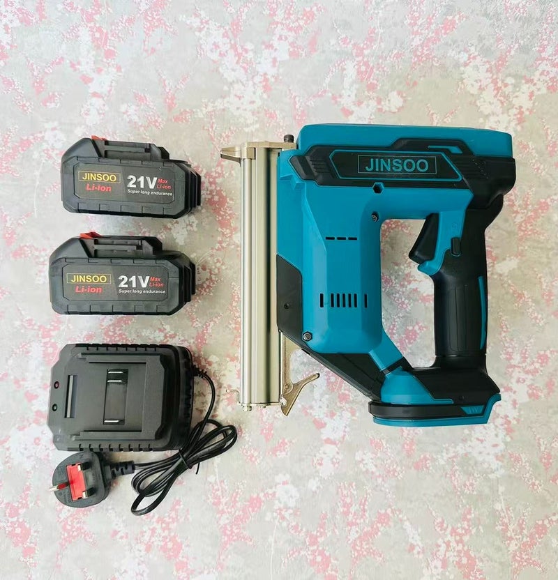 JINSOO Lithium Battery Nail Gun, cordless nail gun, 2 batteries, 1 charger, 1 storage box. Applicable scenarios: Home maintenance, professional carpentry, handicraft production, etc. - Image 2