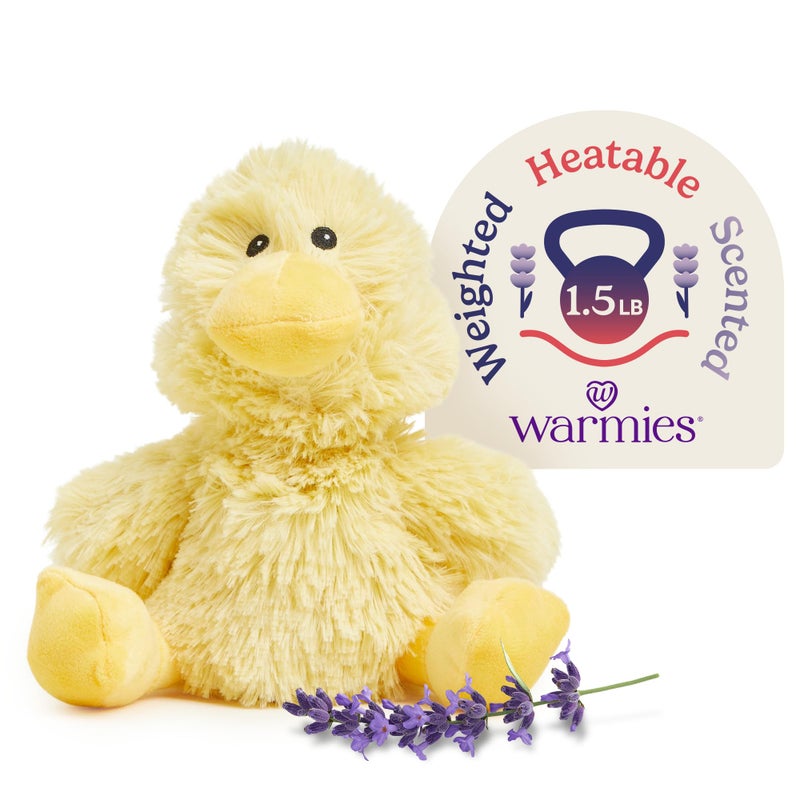 warmies Microwavable & Weighted Stuffed Animals, Duck - Heated Stuffed Animal Plushie for Warmth & Comfort - Cute Soft Plush Toys for Adults & Children (Boys, Girls, Babies & Toddlers) - Image 1