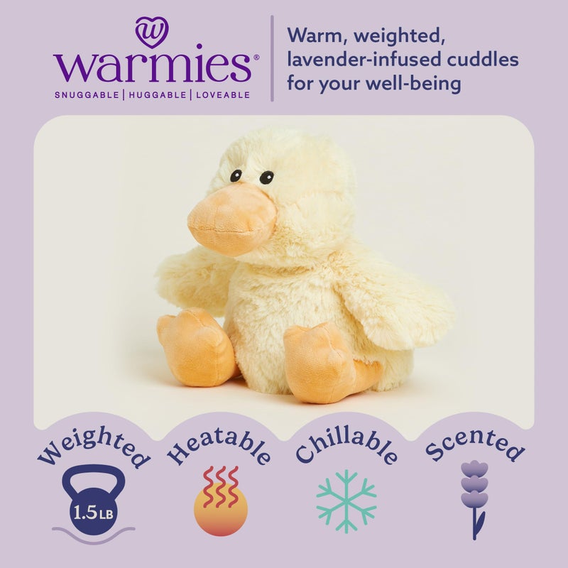 warmies Microwavable & Weighted Stuffed Animals, Duck - Heated Stuffed Animal Plushie for Warmth & Comfort - Cute Soft Plush Toys for Adults & Children (Boys, Girls, Babies & Toddlers) - Image 2