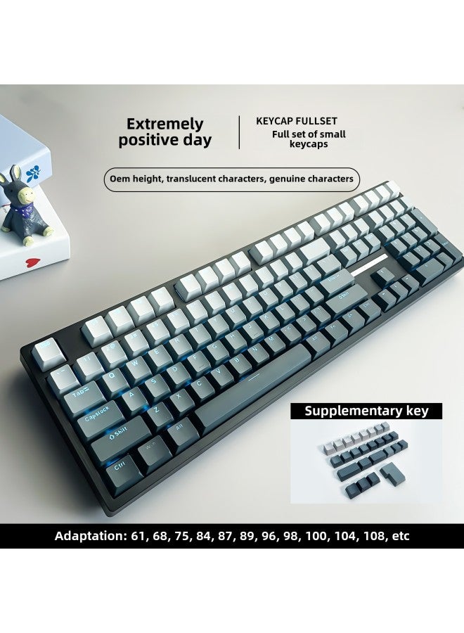 Fog Blue Green Vine Blush Micro Dust Lavender Character Transparent Key Cap Mechanical Keyboard Universal-Color:Extremely Day  |   Small Complete Set, Oem Height  - Image 1