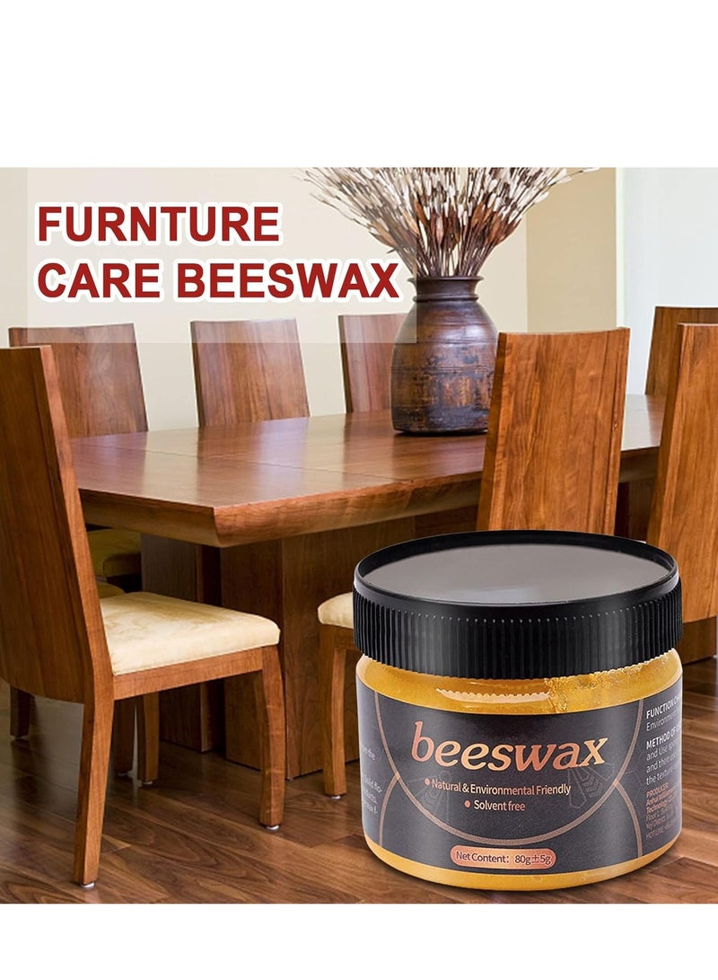 Beeswax Furniture Polish, 80g Natural Wood Polish and Conditioner, Protect and Enhance The Shine, Wood Seasoning Beeswax for Wooden Furniture, Metal, Leather - Image 3