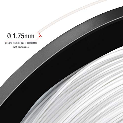 TIANSE PLA Filament 1.75mm PLA 3D Printer Filament, 5kg Cardboard Spool (11 lbs), Dimensional Accuracy +/- 0.03mm (White 1-Pack) - Image 3