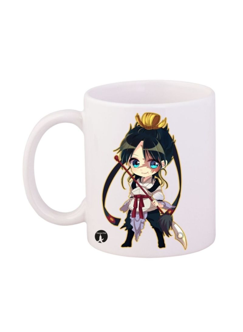 RKN Labyrinth Of Magic Anime Printed Mug White/Black/Gold 12ounce