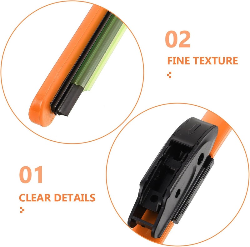 Operitacx 16 Inch Orange Boneless Car Wiper Blades Front Windshield Automotive Replacement Weather-resistant Rubber for Cars Suvs Trucks All-season - Image 3
