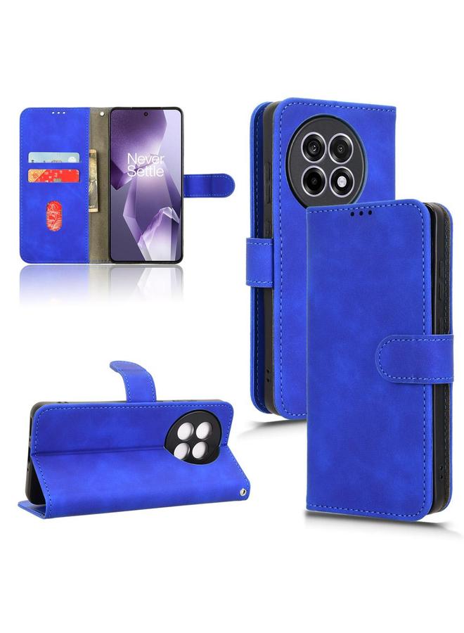 Zaboon For OnePlus Ace 5 / Ace 5 Pro Skin Feel Magnetic Flip Leather Phone Case(Blue) 