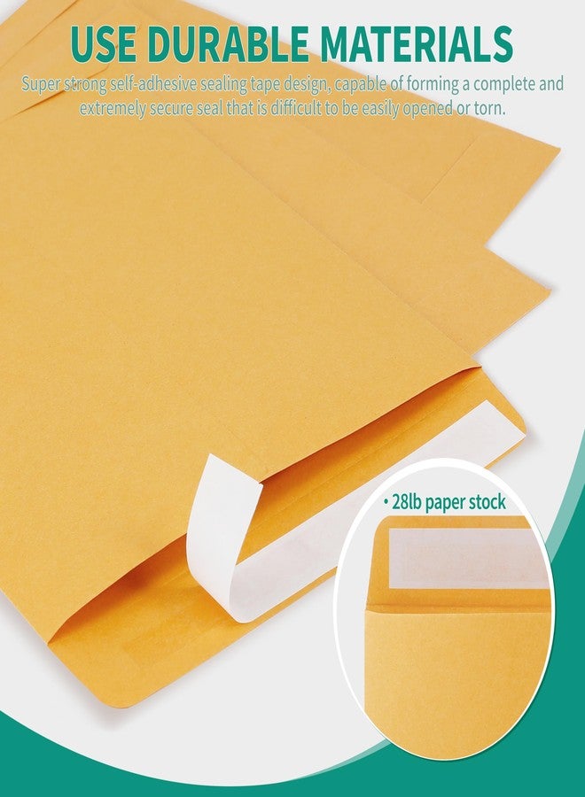 Tlpmsk 9x12 Catalog Mailing Envelopes - 24 Count, Self Seal Stay Flat Brown Kraft Envelopes, Heavy Duty Shipping Mailers for Documents, Photos & Letters, Peel & Seal Closure - Image 4