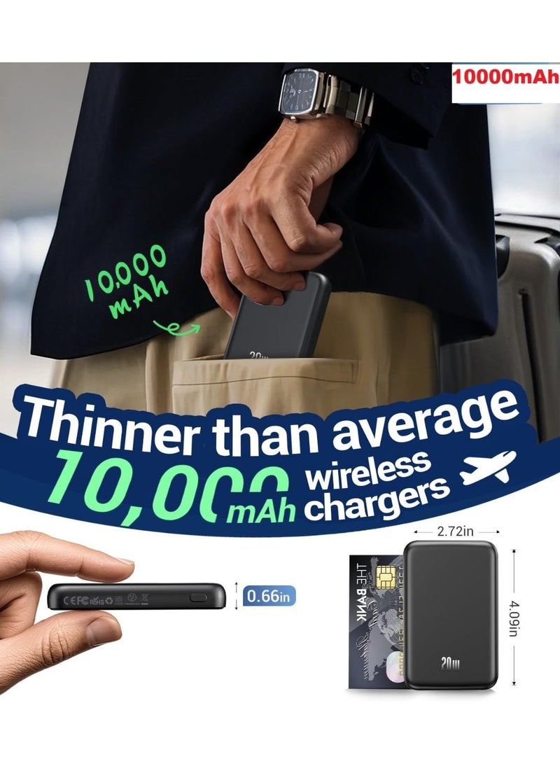 Portable Magsafe Power Bank-10000mAh Magnetic Phone Charger,USB-C 20W PD Fast Charging,Slim Wireless Battery Pack for iPhone 17/16/15/14/13 Series,for Travel Cruise Essentials - Image 5
