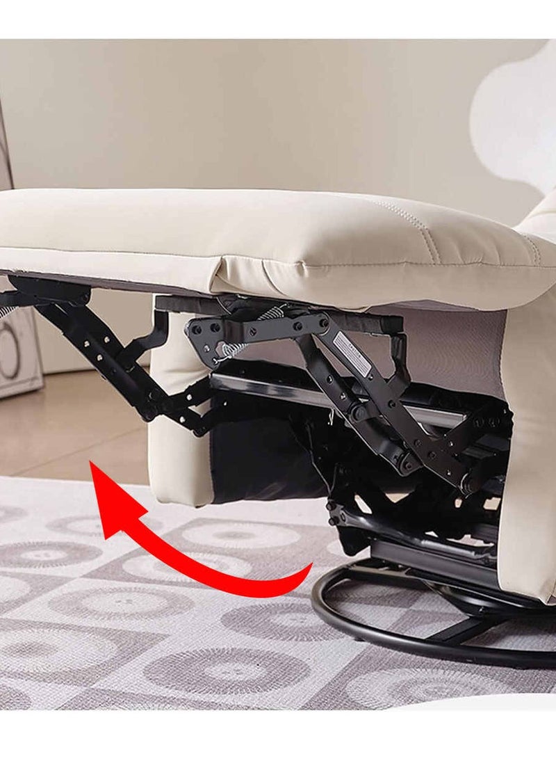 MAPLE HOME DECORATION Maple Home Recliner Sofa Chair 360°Swivel Rocking Backrest Footrest Nordic Style Single Sofa Multi -Function Caterpillar Leisure Lounge Living  Bedroom Balcony Gaming Indoor Home Theater  - Image 5