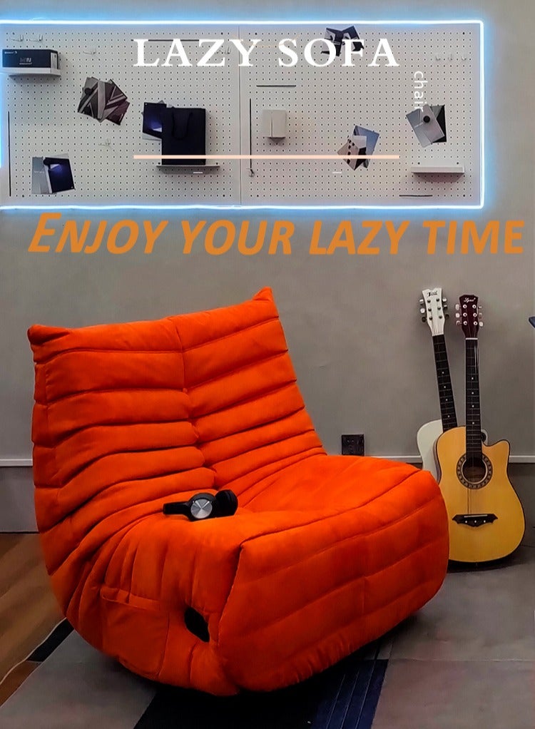 MAPLE HOME DECORATION Maple Home Recliner Sofa Chair 360°Swivel Rocking Backrest Footrest Nordic Style Single Sofa Multi -Function Caterpillar Leisure Lounge Living  Bedroom Balcony Gaming Indoor Home Theater  - Image 2