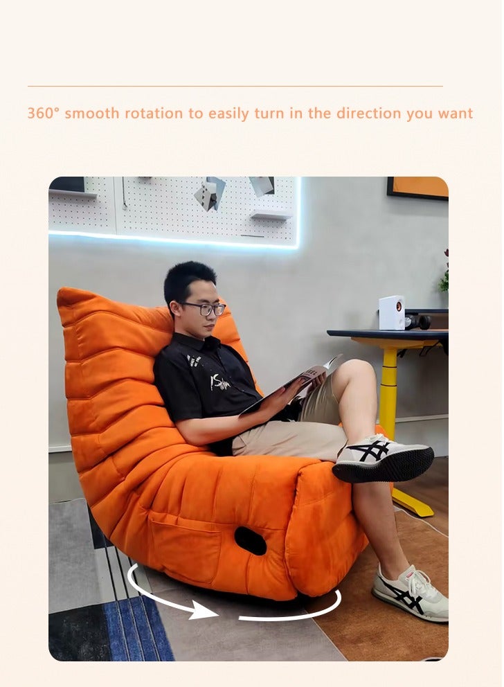MAPLE HOME DECORATION Maple Home Recliner Sofa Chair 360°Swivel Rocking Backrest Footrest Nordic Style Single Sofa Multi -Function Caterpillar Leisure Lounge Living  Bedroom Balcony Gaming Indoor Home Theater  - Image 3