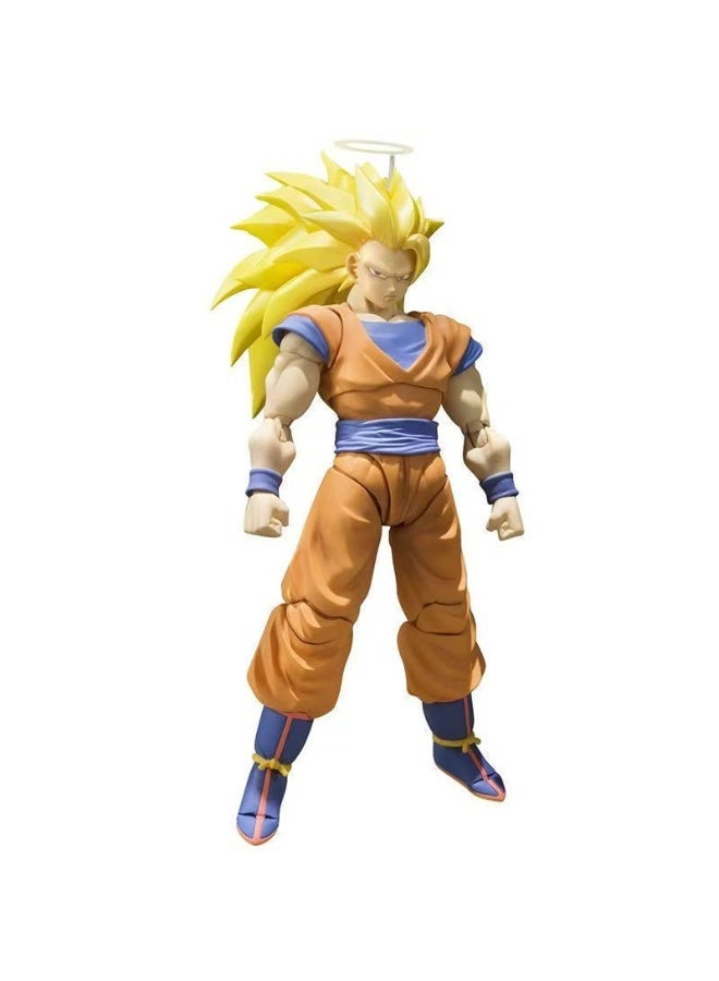 Anime Movable Action Figure, Son Goku Super Saiyan 3 Collectible Toy, PVC, Multi-Jointed with Interchangeable Parts - Image 1