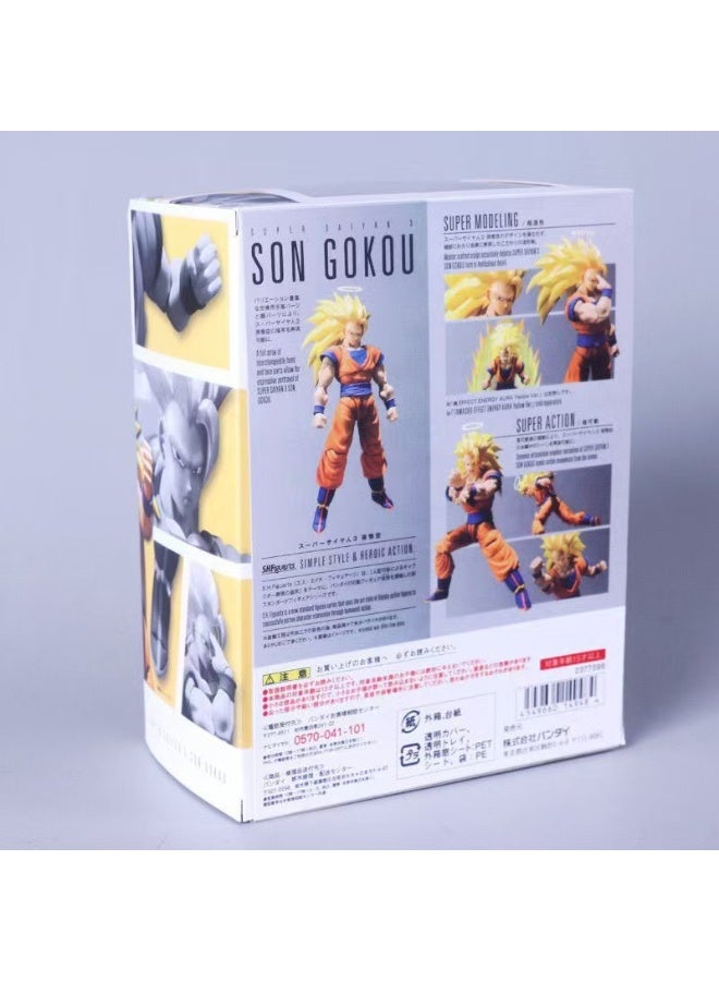 Anime Movable Action Figure, Son Goku Super Saiyan 3 Collectible Toy, PVC, Multi-Jointed with Interchangeable Parts - Image 2