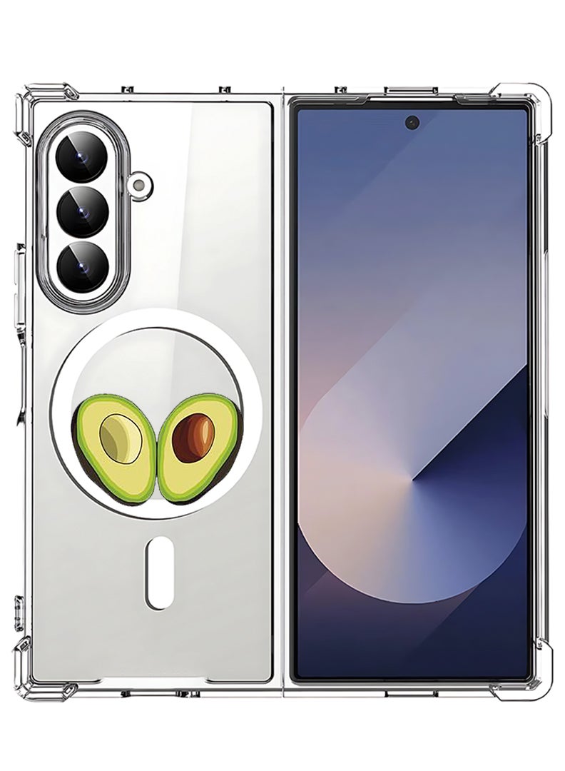 Theodor Magnetic Case for Samsung Galaxy Z Fold 7 Compatible with MagSafe Wireless Charging, Shockproof Phone Bumper Cover Avacado Open - Image 1