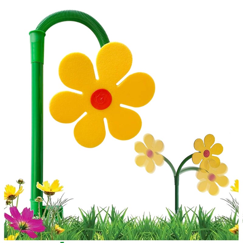 CUTENNIOU Crazy Daisy Sprinkler Crazy Dancing Flower Water Sprinklers Funny Sun Flower Dancing Daisy Lawn Sprinkler for Yard Watering Dogs Playing Garden Sprinklers Yellow - Image 2