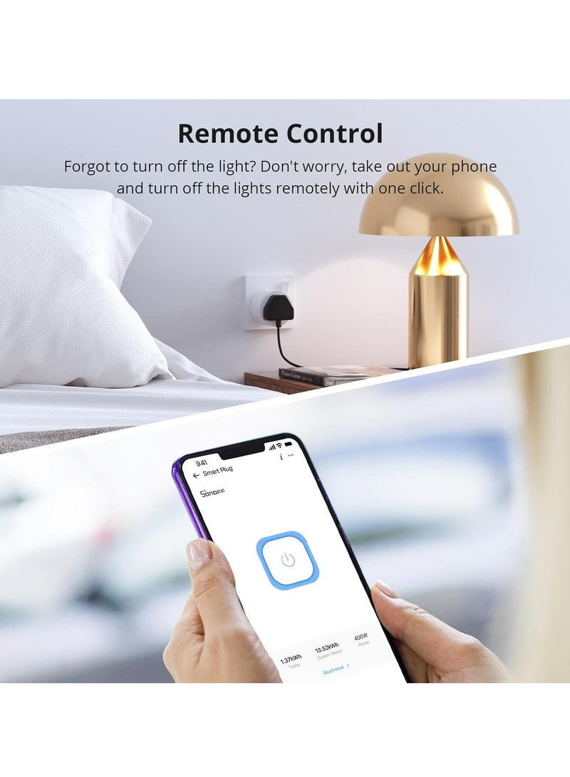 SONOFF SONOFF S60TPG WiFi Smart Plug, 13A Energy Monitoring WLAN Smart Socket Work with Alexa, Google Home, Mini Smart Outlet Remote and Voice Control No Hub Required - Image 4