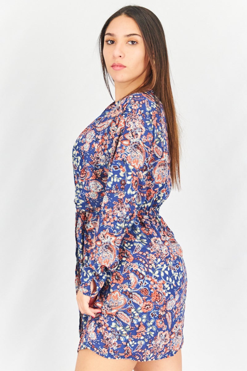 Aqua Women Floral Print Mini Dress, Multicolor - Image 3
