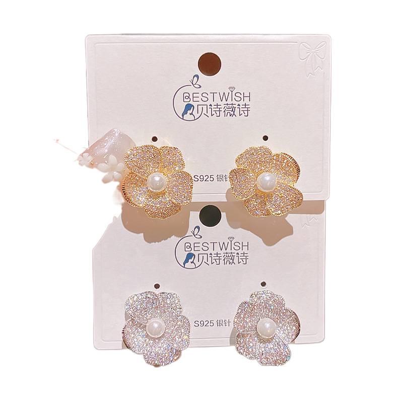 Lightweight Pearl Stud Earrings with 925 Sterling Silver Detail Daily Wear Jewelry for Women in Gold with Lightweight Carry - Image 3