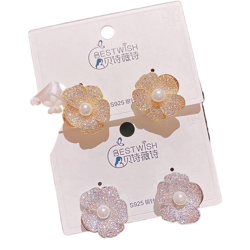 Lightweight Pearl Stud Earrings with 925 Sterling Silver Detail Daily Wear Jewelry for Women in Gold with Lightweight Carry - Image 2