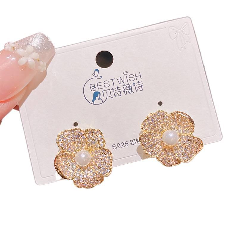Lightweight Pearl Stud Earrings with 925 Sterling Silver Detail Daily Wear Jewelry for Women in Gold with Lightweight Carry - Image 5