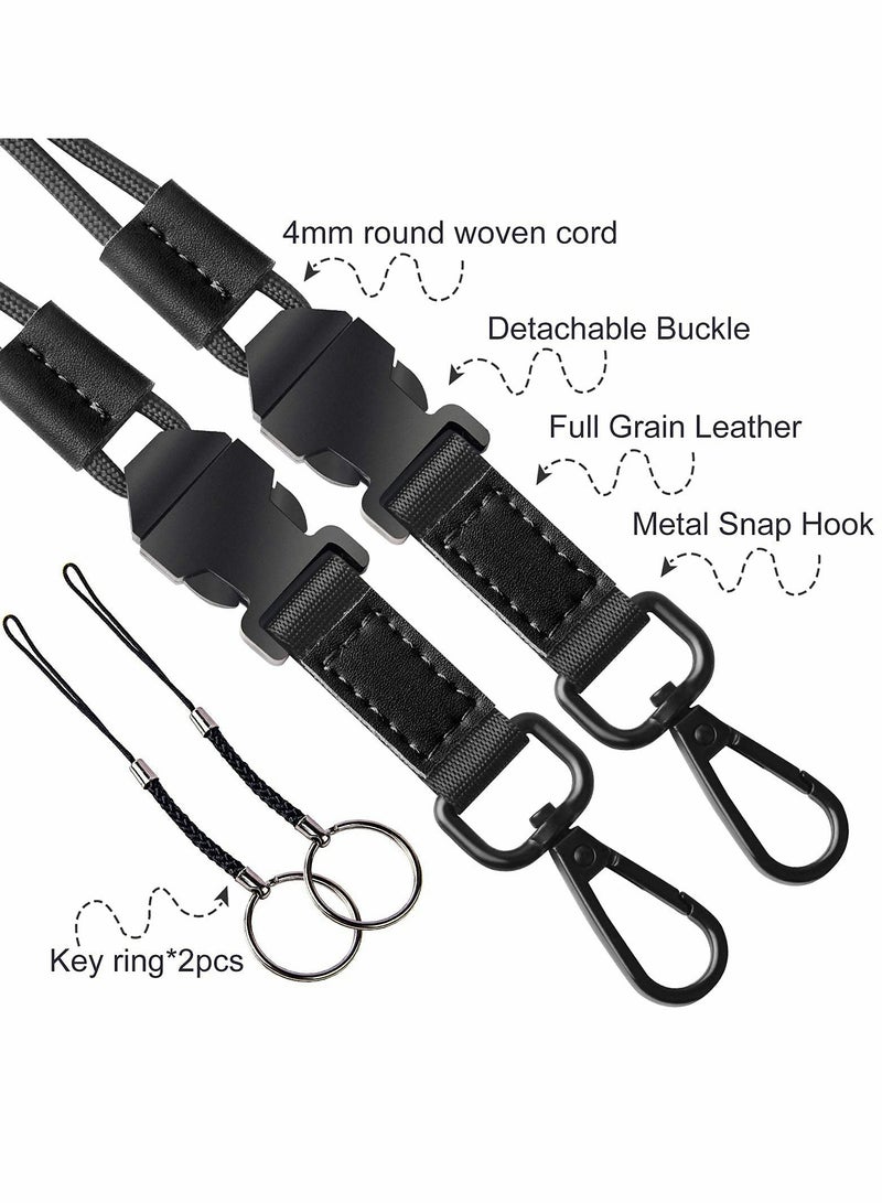 Adjustable Leather Neck Lanyard for ID Badges & Keychains - Perfect for Staff & Events - Image 3