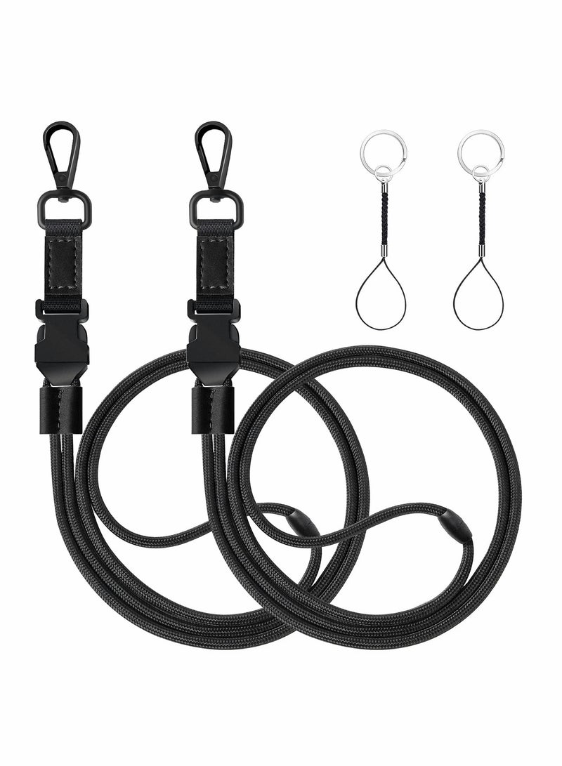 Adjustable Leather Neck Lanyard for ID Badges & Keychains - Perfect for Staff & Events - Image 1