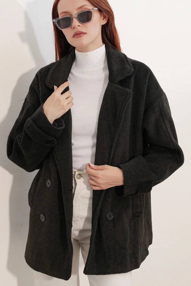بيغ دارت BDART Relaxed Fit Shawl Collar Buttoned Coat
