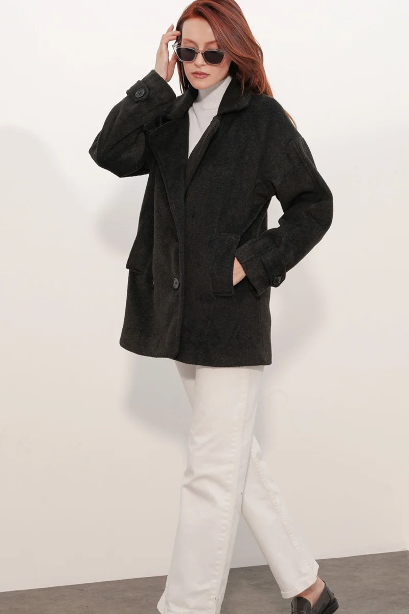 بيغ دارت BDART Relaxed Fit Shawl Collar Buttoned Coat