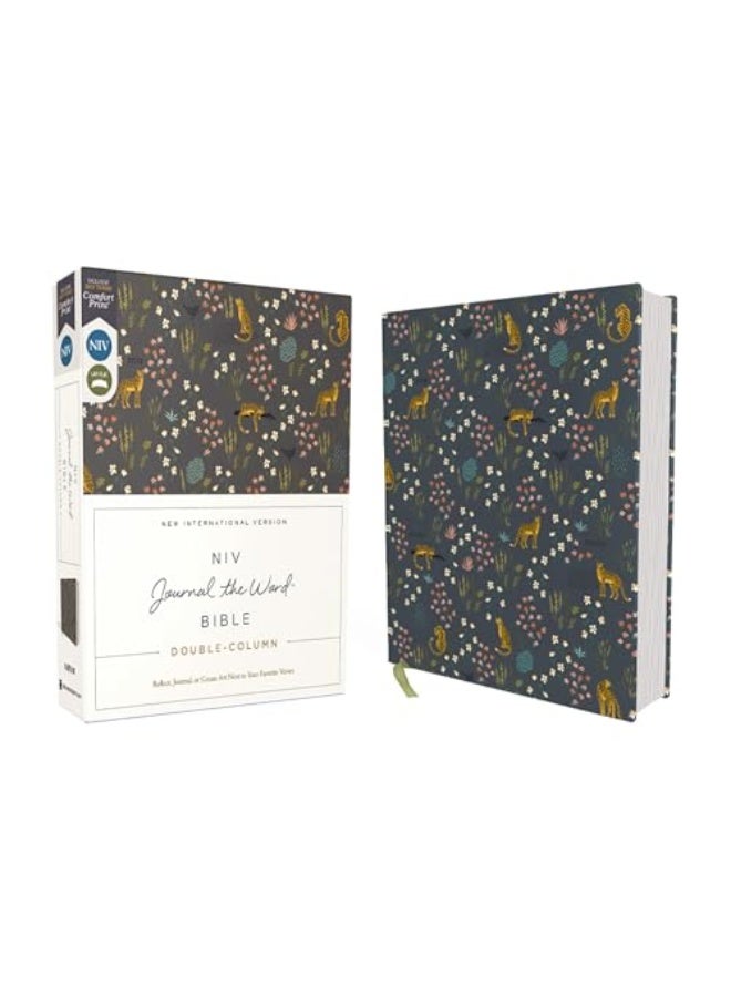 Niv Journal The Word Bible Doublecolumn Cloth Over Board Navy Floral Red Letter Comfort Print
