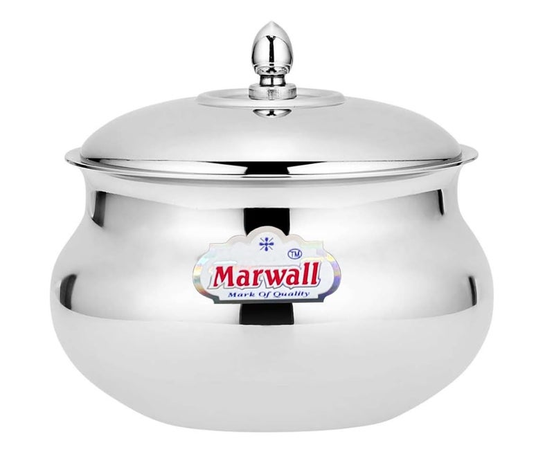 Marwall Stainless Steel Hand with Lid for Cooking Serving 1000ml - Image 1