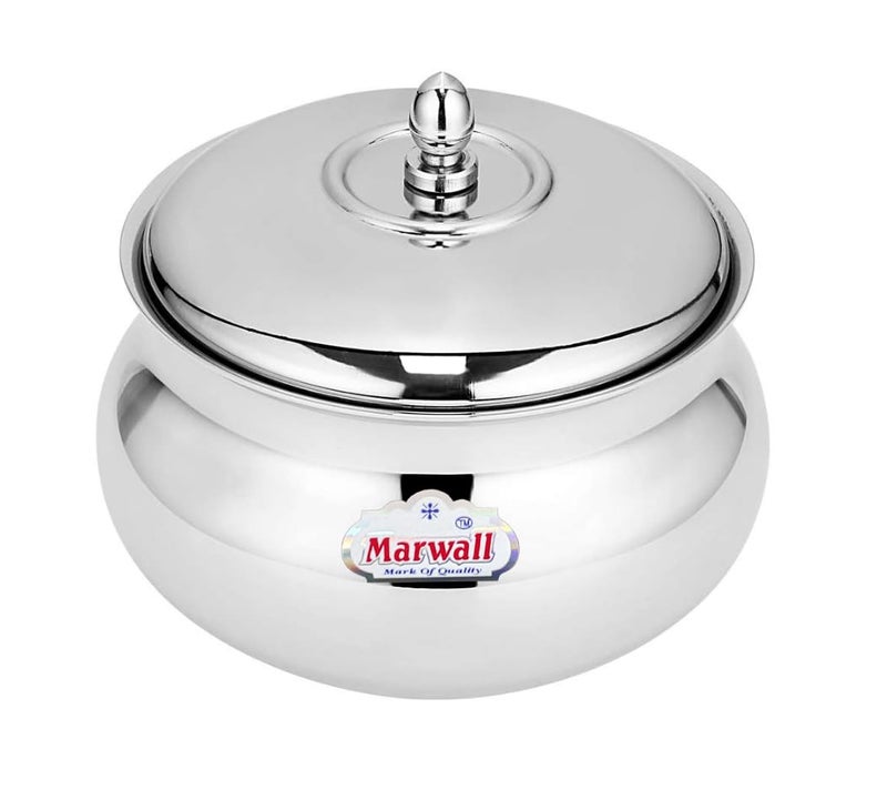 Marwall Stainless Steel Hand with Lid for Cooking Serving 1000ml - Image 2