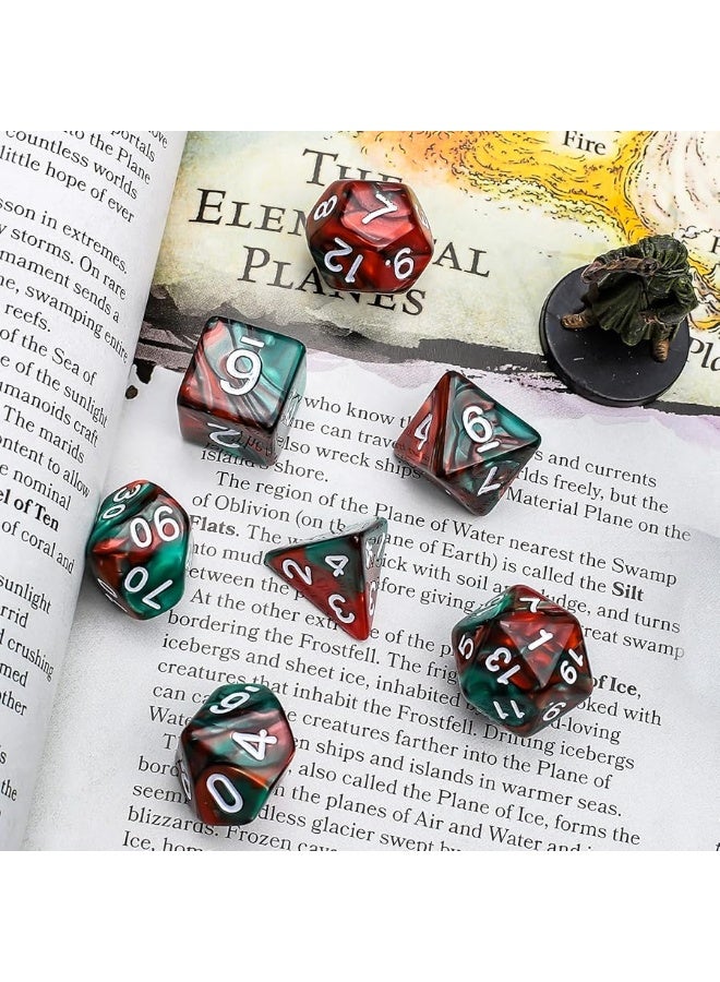 QMay DND Dice Sets  6 X 7 Polyhedral Dice 42pcs with 6 Drawstring Bags for Dungeons and Dragons RPG MTGRole Playing Table Game - Image 1