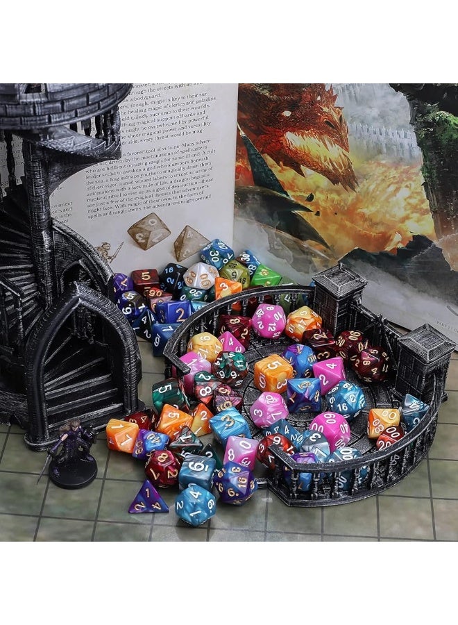 QMay DND Dice Sets  6 X 7 Polyhedral Dice 42pcs with 6 Drawstring Bags for Dungeons and Dragons RPG MTGRole Playing Table Game - Image 4