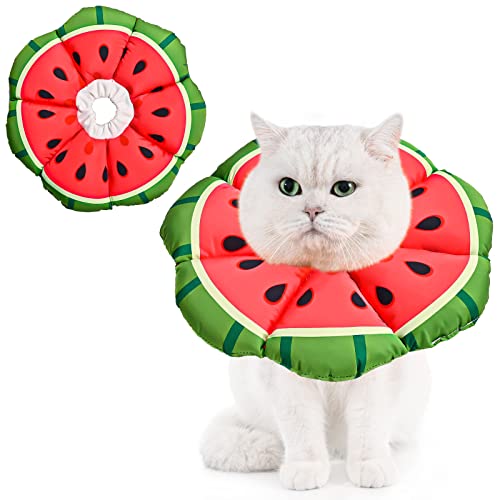 Avont Cat Cone Collar Soft Adjustable Recovery E Collar Alternative for Cats Kittens Puppies Elizabethan Neck Cone of Shame to Prevent Licking Biting After Surgery Protect Wounds MelonL - Image 1