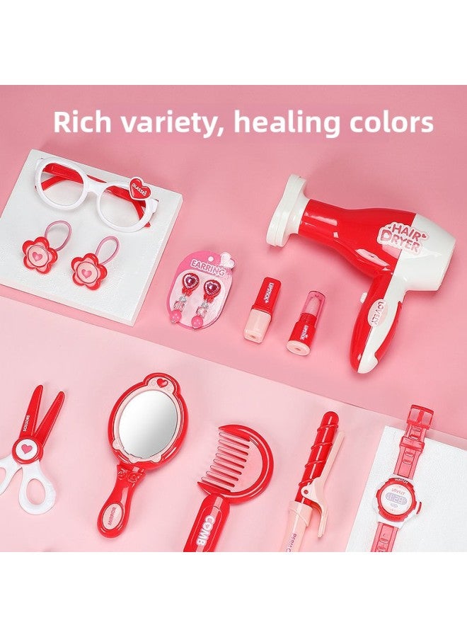 E-commerce Girl Accessories Play House Children's Toys Simulation Hair Dryer Hairdressing Set-Color:Standard Edition + Exquisite Nail Stickers + Hair Band Tote Bag  - Image 4