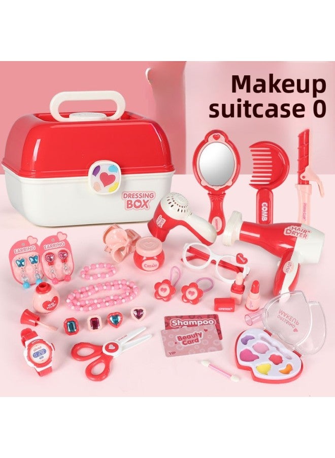 E-commerce Girl Accessories Play House Children's Toys Simulation Hair Dryer Hairdressing Set-Color:Standard Edition + Exquisite Nail Stickers + Hair Band Tote Bag  - Image 2